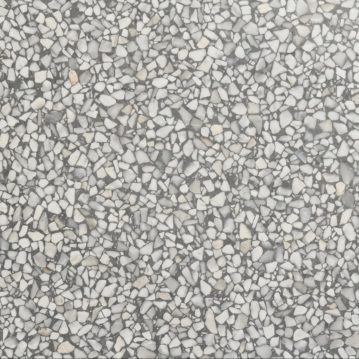 Square tile with a speckled gray pattern on a gray background